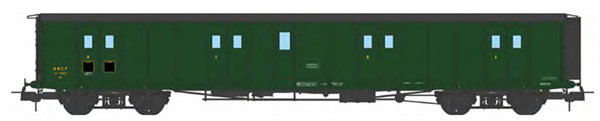 REE Modeles VB-358 - French SNCF Luggage Van, SNCF green, Lookout box, Ladder, Black Roof and Ends N°24583 Era III